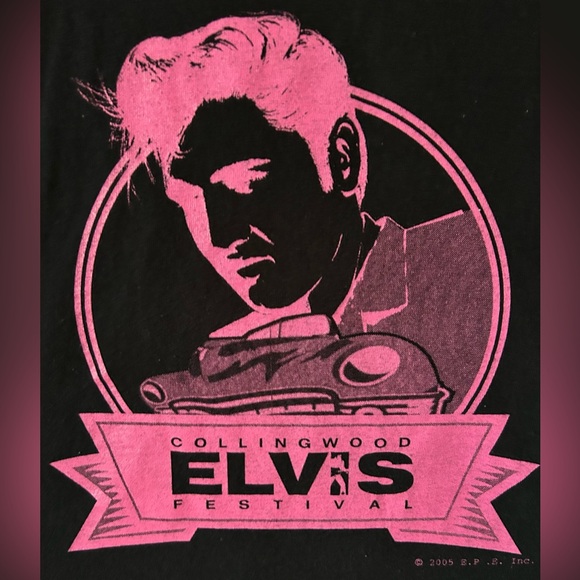 Vintage 2005 Elvis Presley Collingwood Festival band tour concert tee shirt Y2K - Picture 6 of 12